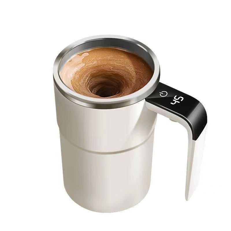 Automatic Coffee Stirring Cup, Stainless Steel Self-stirring Coffee Cup With Lid, Automatic Stirring, LED Intelligent Display Temperature - EBS PLATFORM INC.