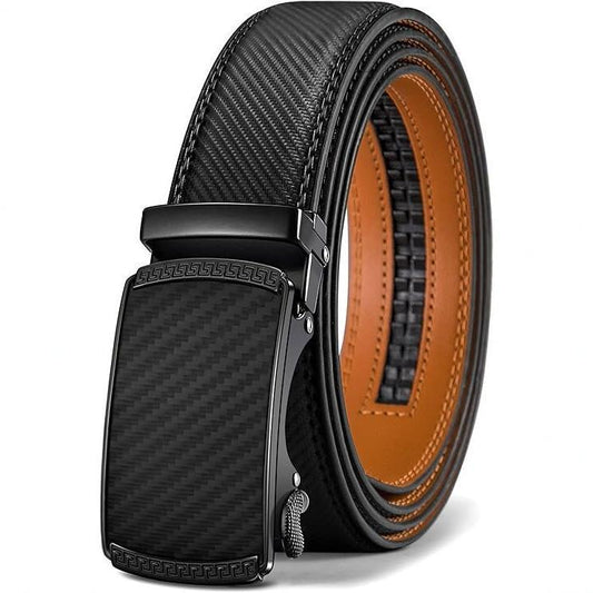 Men's Leather Belt Versatile Cowhide Automatic Buckle - EBS PLATFORM INC.