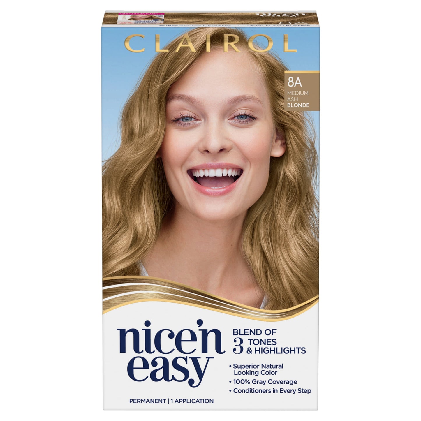 Clairol Nice'n Easy Permanent Hair Color Cream, 8R Medium Reddish Blonde, Hair Dye, 1 Application