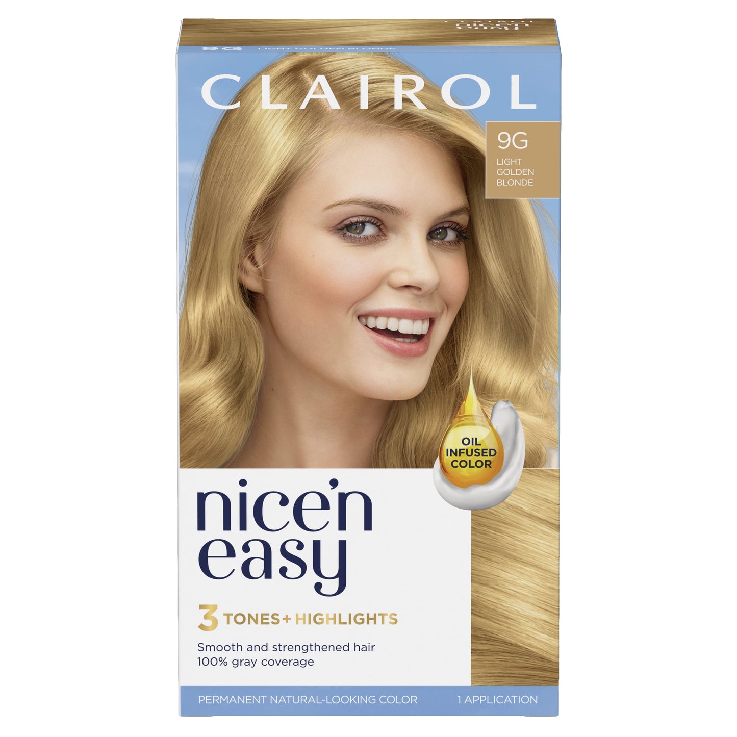 Clairol Nice'n Easy Permanent Hair Color Cream, 8R Medium Reddish Blonde, Hair Dye, 1 Application