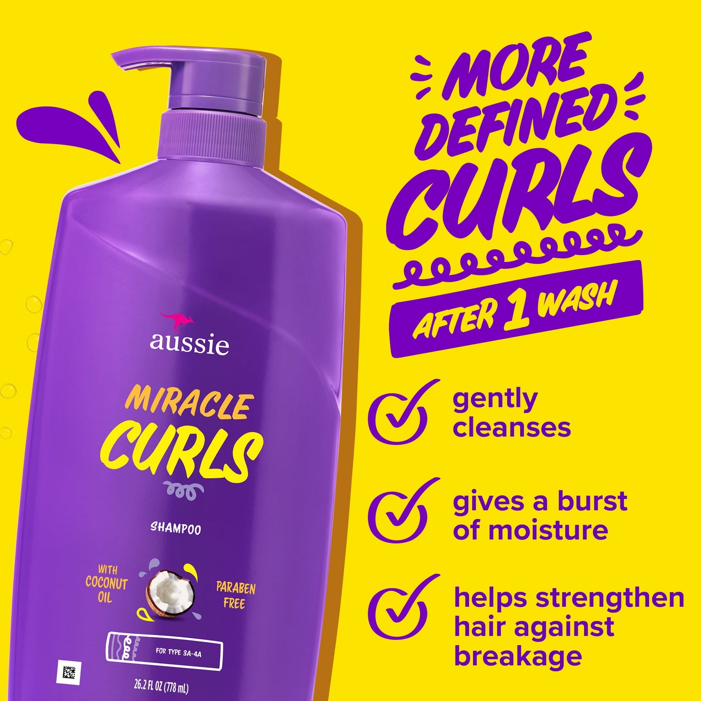 Aussie Miracle Curls Shampoo and Conditioner Dual Pack, For All Hair Types 26.2 oz
