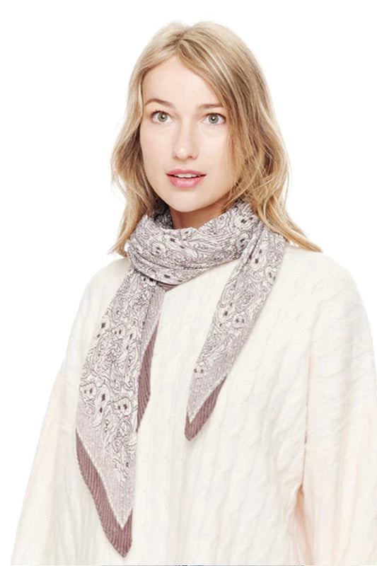 Paisley Print Pleated Square Scarf