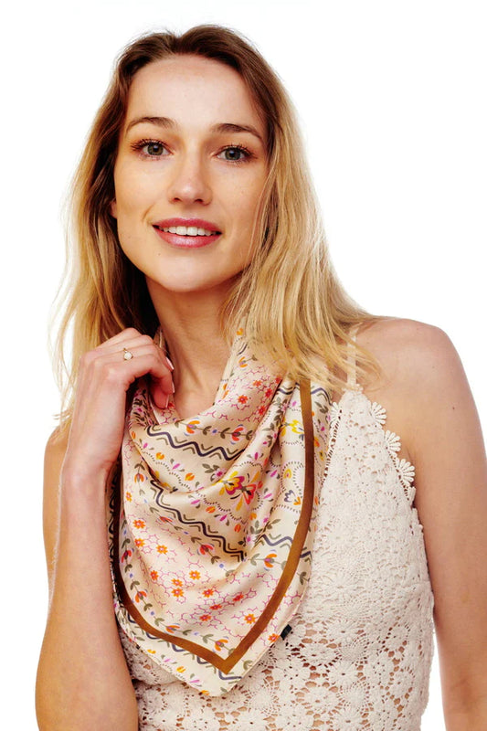 Floral Print Silky Bandana