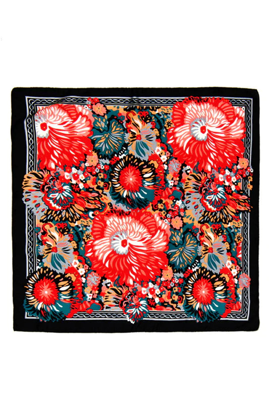 Floral Print Silky Bandana