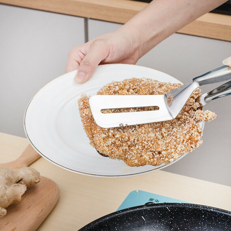 Stainless Steel Steak Clamp Food Bread Meat BBQ Clip Tongs Kitchen Cooking Tool - EBS PLATFORM INC.
