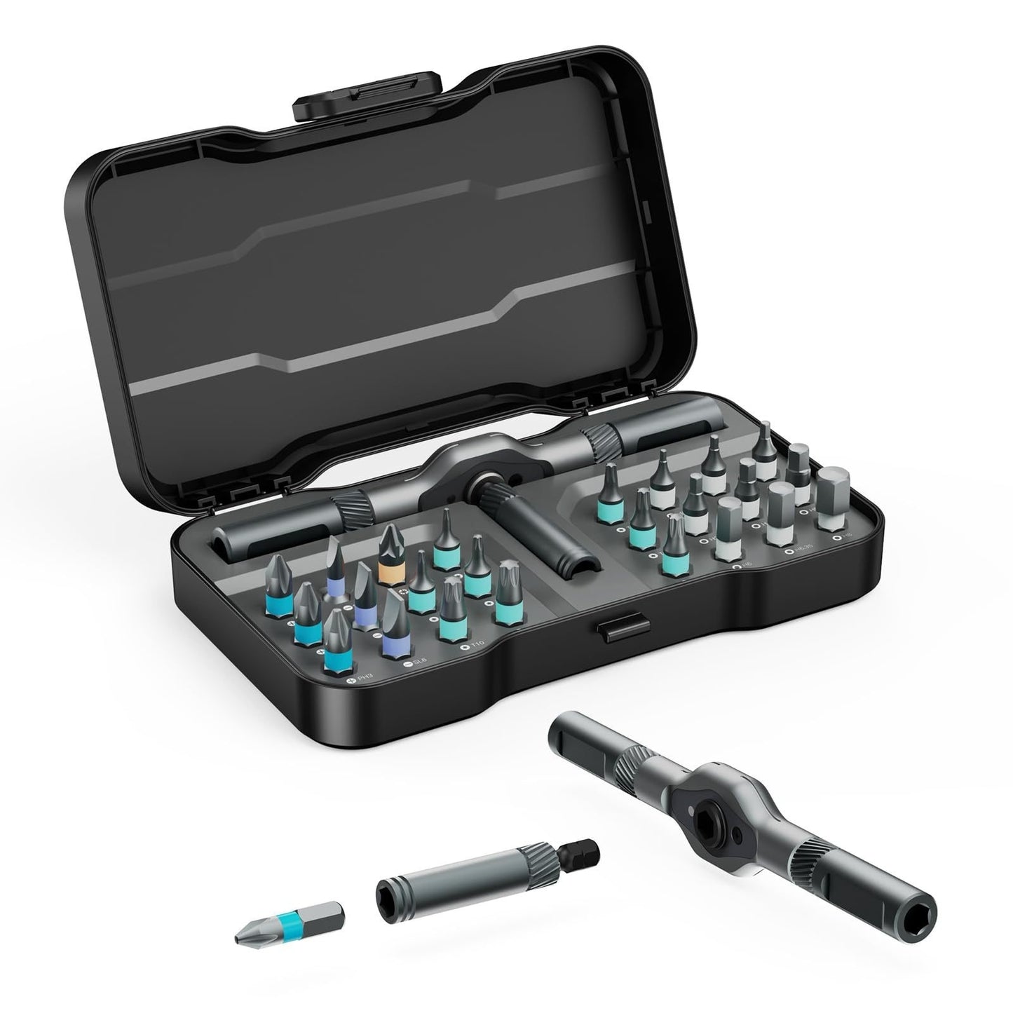 24-in-1 Ratcheting Screwdriver Kit, Multi-Bit Wrench Tool Set for Home, DIY & Professional Repairs