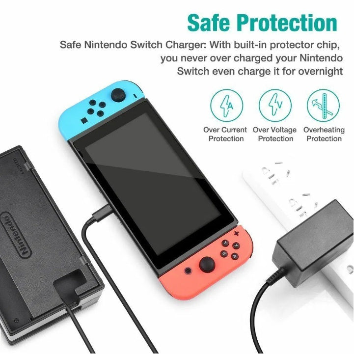 For Nintendo  AC Power Supply Adapter Home Wall Travel Charger Cable 2.4A - EBS PLATFORM INC.