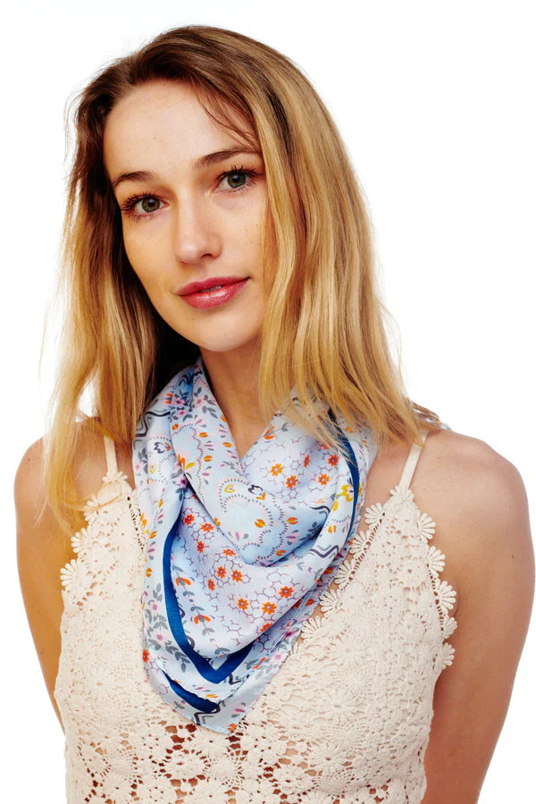 Floral Print Silky Bandana