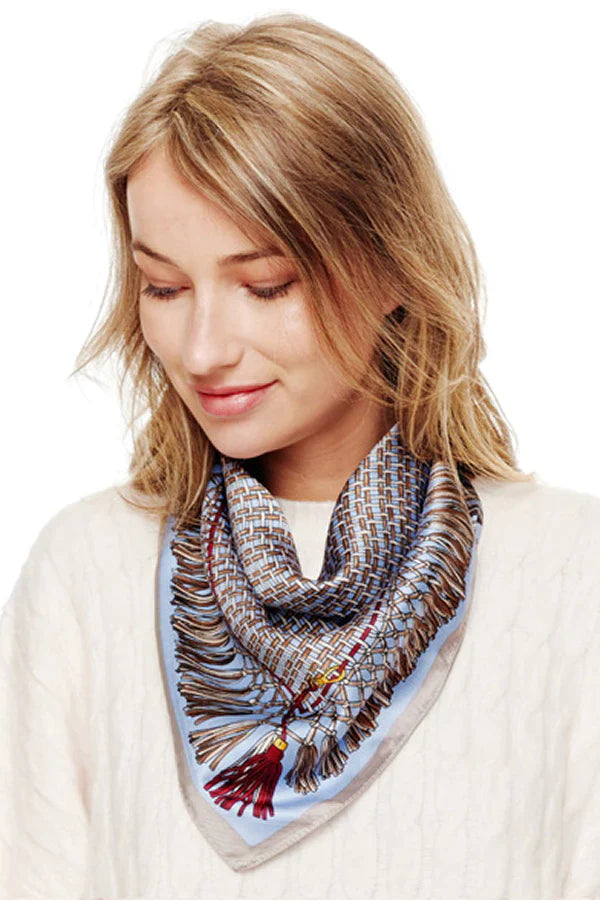 Tassel Print Silky Bandana Scarf