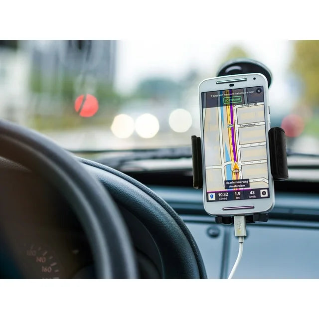 onn. Car Window or Dash Phone Mount Compatible with 2 in- 3.7 in Wide Mobile Phones, Black