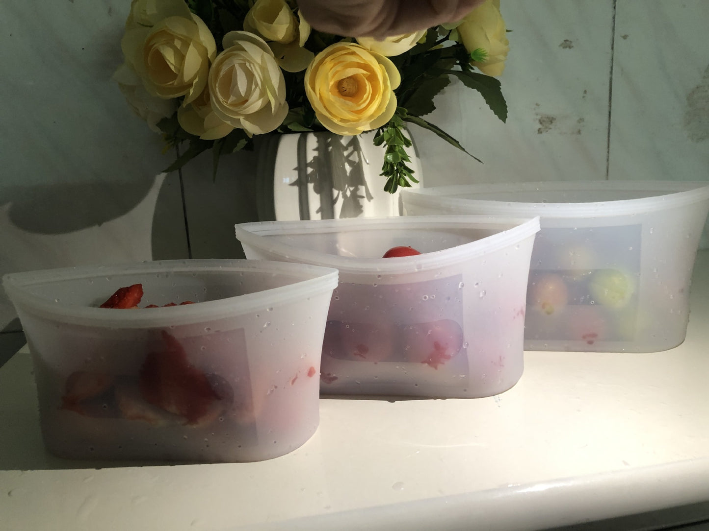 3pcs Reusable Silicone Food Storage Bags, Sandwich Snack Bags Zip Container Safe - EBS PLATFORM INC.