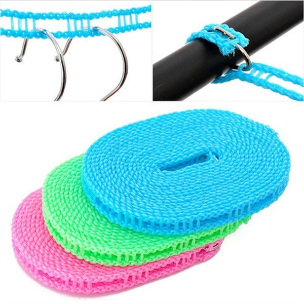 5 Meter Multifunctional Clothesline For Indoor And Outdoor Use. It's A Sturdy, Windproof Clothesline That's Perfect For Drying Laundry