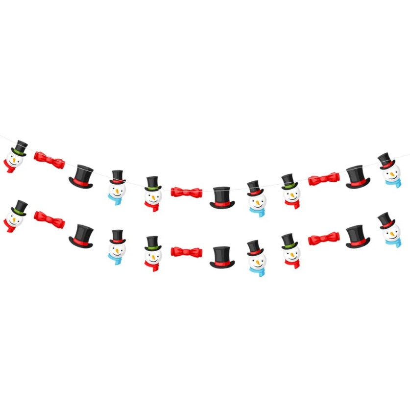 24PCS Christmas Banner Paper Christmas Sign Garland Gingerbread Man Snowman Hanging Christmas Bunting Garland For Christmas Party Decorations Xmas Holiday Home Decor