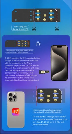 R-SIM19 NEW QPE Stable Unlock SIM Card For  15 Plus 14 13 Pro Max 12 IOS17