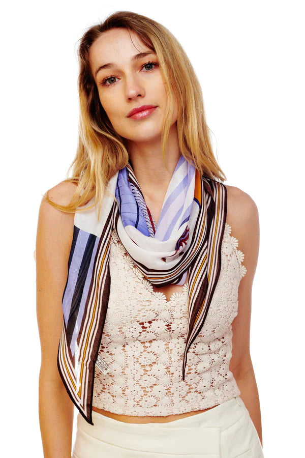 Horse Print Silky Diamond Shape Scarf