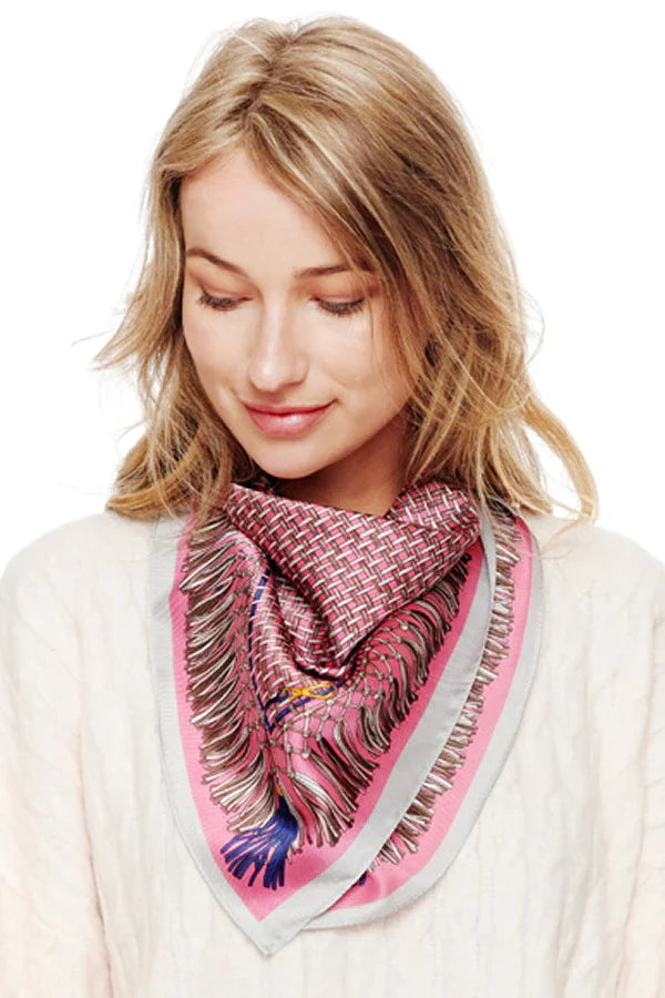 Tassel Print Silky Bandana Scarf