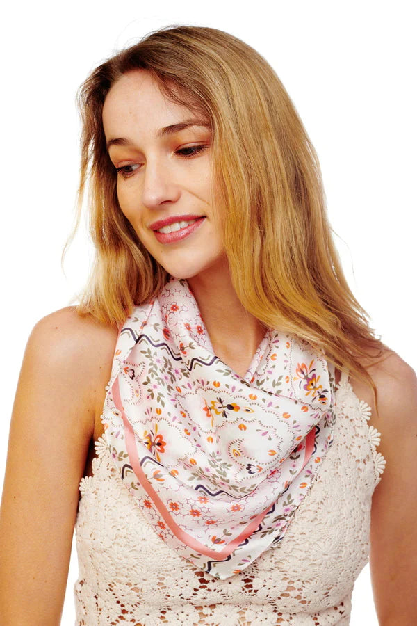 Floral Print Silky Bandana