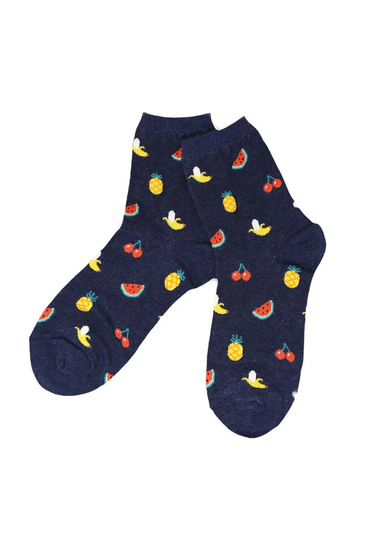 Fruit Print Cotton Crew Socks