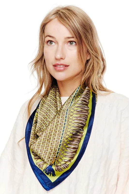 Tassel Print Silky Bandana Scarf