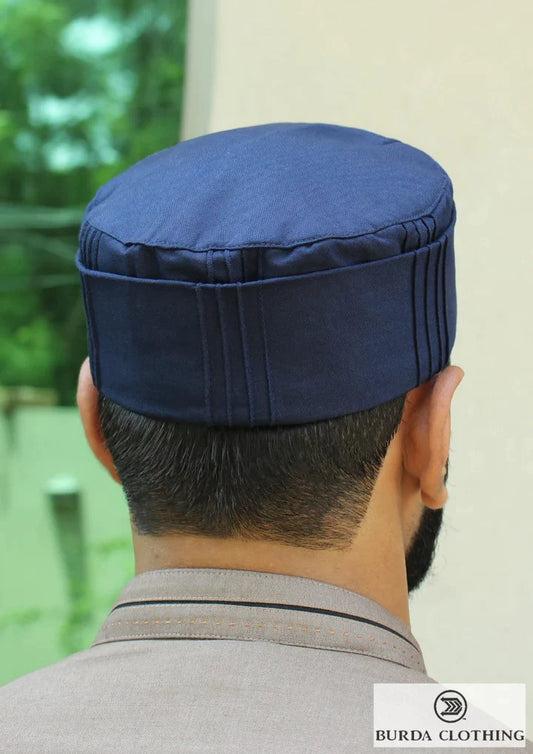 NAVY BLUE FOLDED KUFI