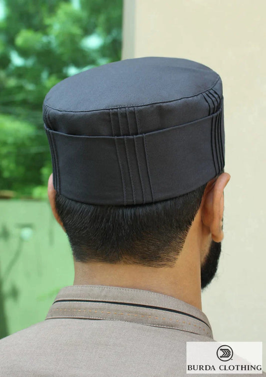 DARK GREY FOLDED KUFI