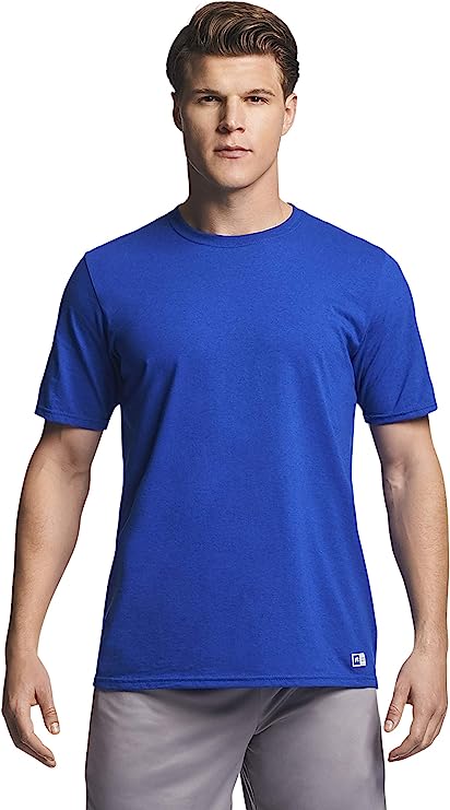 Russell Athletic Men's Dri-Power Cotton Blend Tees & Tanks, Moisture Wicking, Odor Protection, UPF 30+