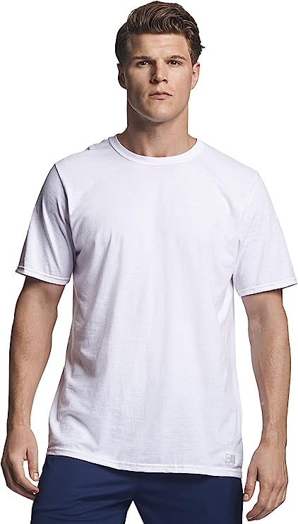 Russell Athletic Men's Dri-Power Cotton Blend Tees & Tanks, Moisture Wicking, Odor Protection, UPF 30+