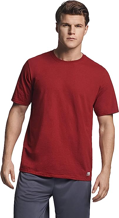 Russell Athletic Men's Dri-Power Cotton Blend Tees & Tanks, Moisture Wicking, Odor Protection, UPF 30+