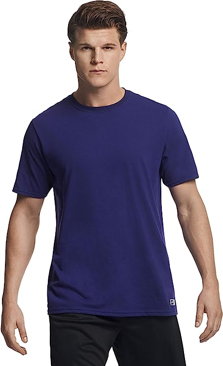 Russell Athletic Men's Dri-Power Cotton Blend Tees & Tanks, Moisture Wicking, Odor Protection, UPF 30+