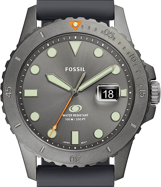 Fossil Blue Men's Dive-Inspired Sports Watch with Stainless Steel, Silicone, or Leather Band
