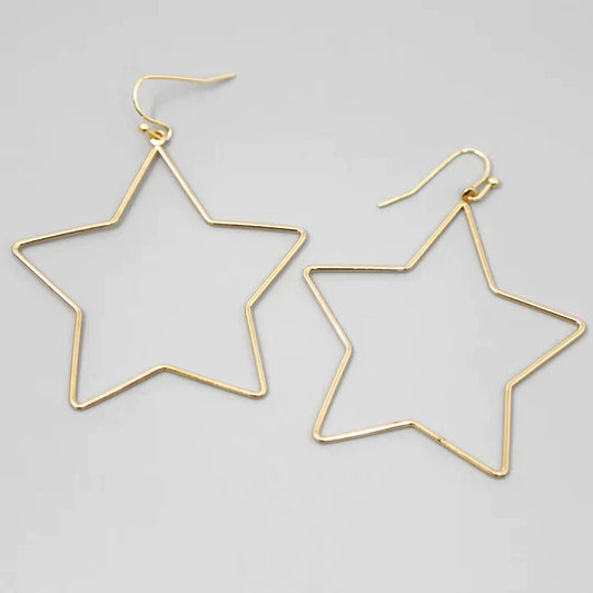 Star Shape Metal Drop Earrings