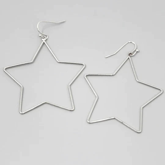 Star Shape Metal Drop Earrings