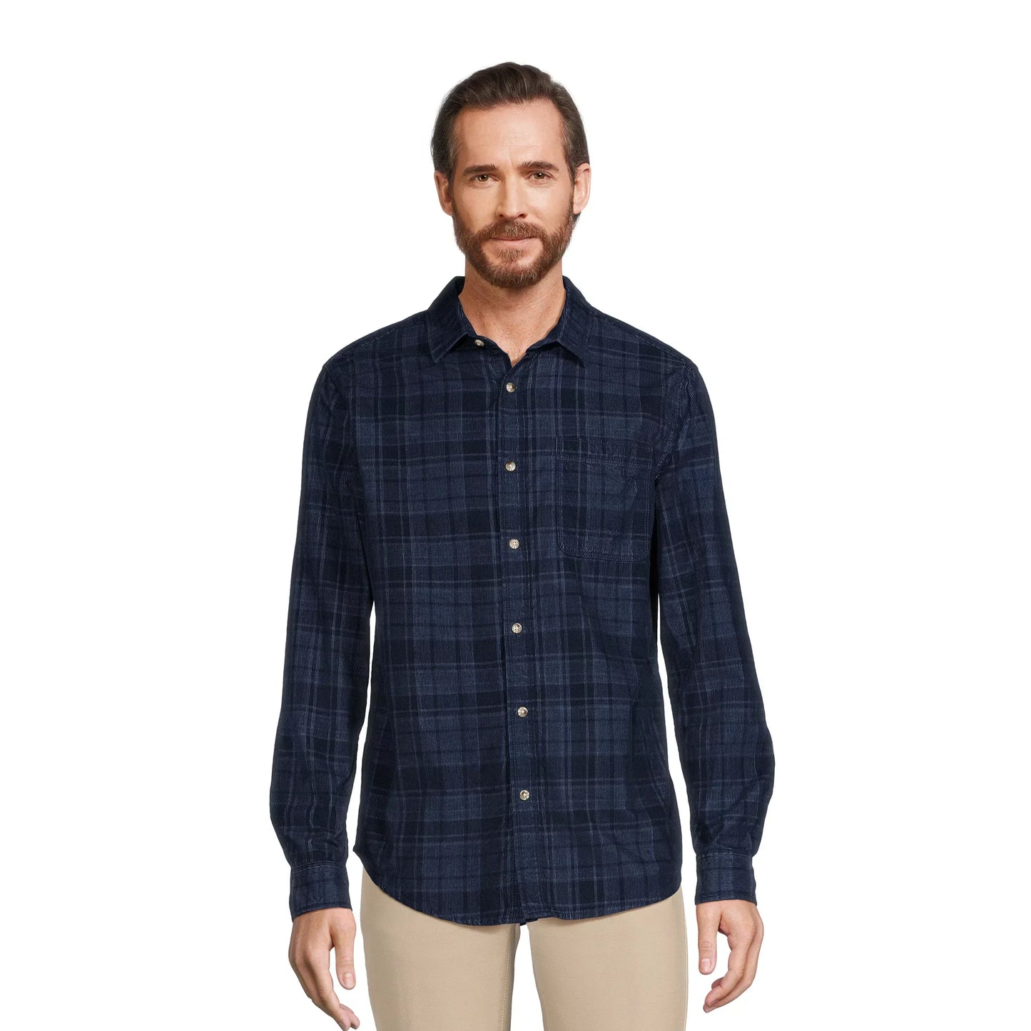 George Men's Corduroy Shirt with Long Sleeves, Sizes S-3XL