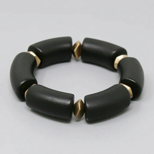 Wooden Tube Stretch Bracelet