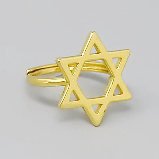 Star of David Gold Dipped Adjustable Ring