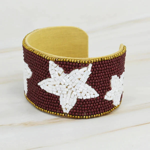 Star GameDay College Football Seed Beaded Bracelet