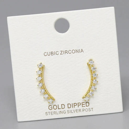 Curved CZ Pave Ear Crawlers