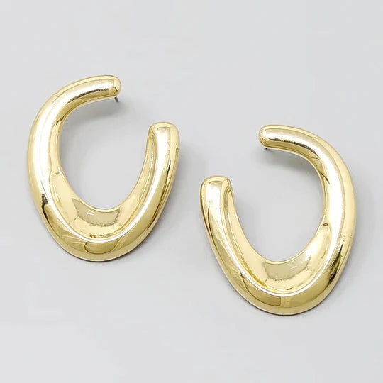 Gradual Metal Side Hoop Earrings