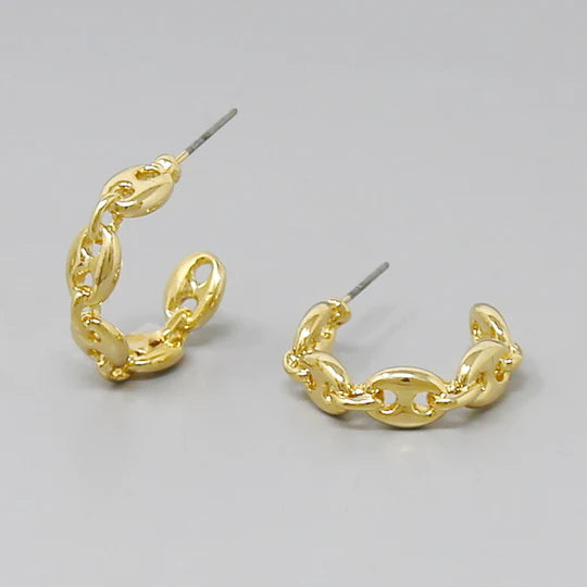 Mariner Chain Mini Hoop Earrings