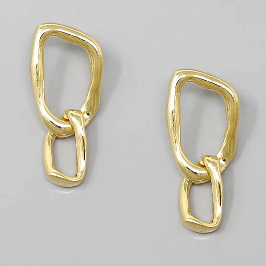 Linked Metal Drop Earrings