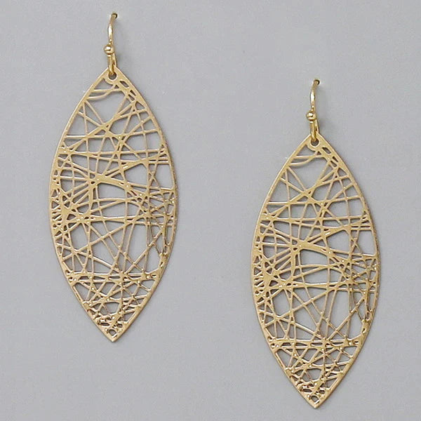 Web Textured Marquise Filigree Earrings