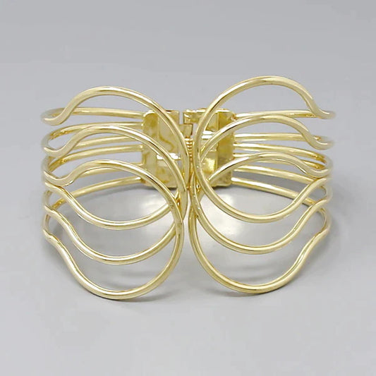 Wave Wired Metal Cuff Bracelet