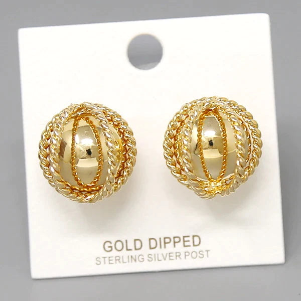 Chunky Textured Ball Stud Earrings