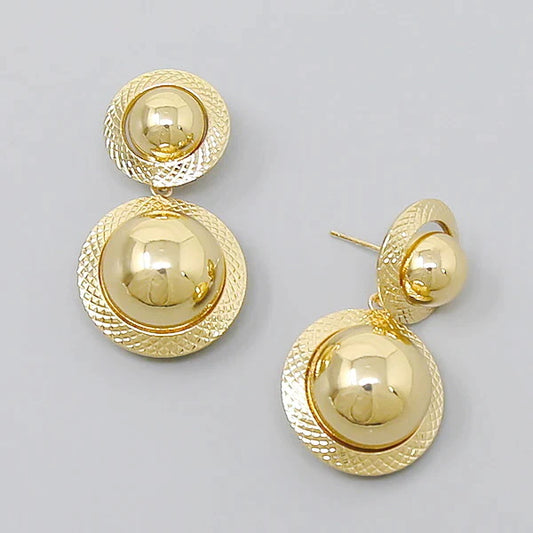 Metal Ball Drop Earrings