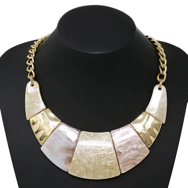 Marble Acetate Curved Short Necklace