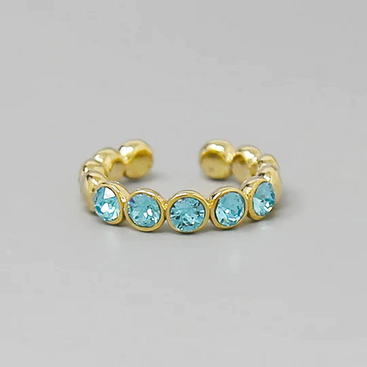 Glass Stone Pave Adjustable Ring