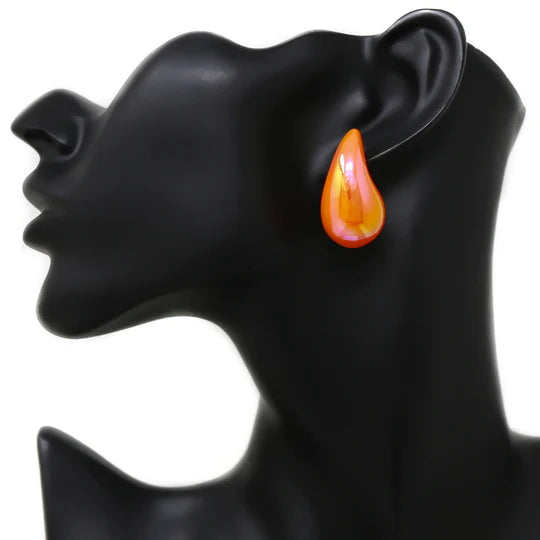 Teardrop AB Coated Acrylic Earrings