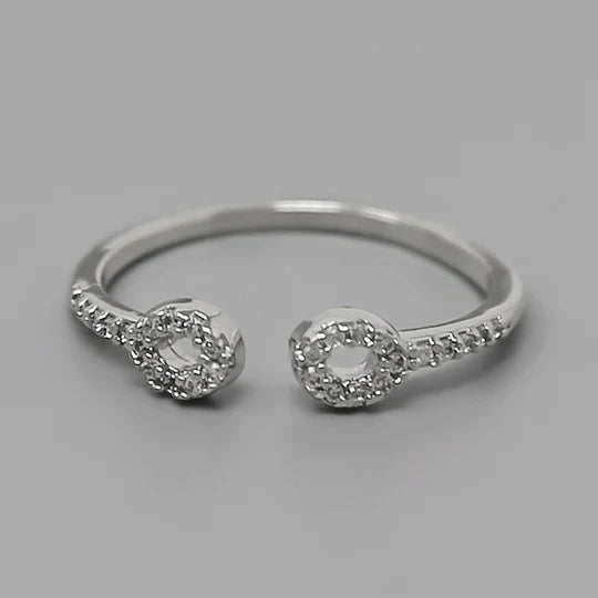 Cubic Zirconia Pave Adjustable Ring