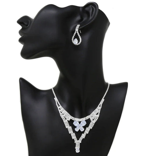 Cubic Zirconia Pave Necklace Set