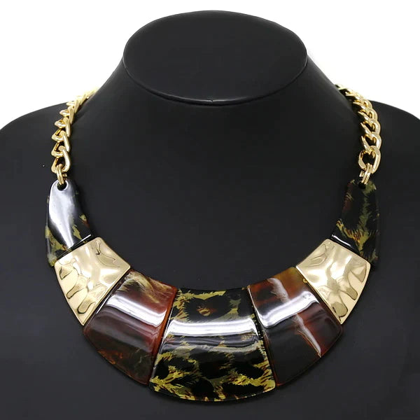 Marble Acetate Curved Short Necklace